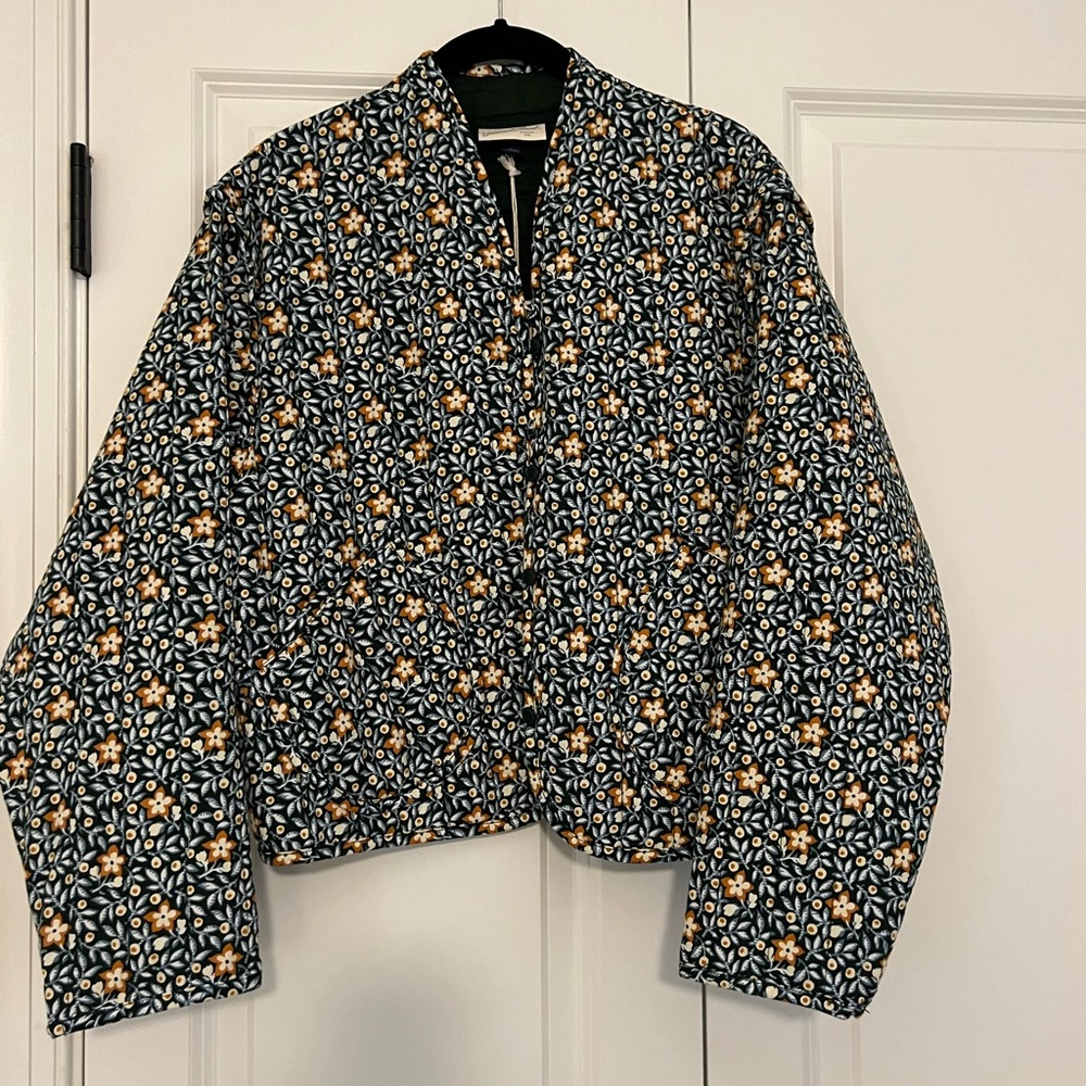 NWT Universal Thread Quilted Floral Jacket Women's Button Front Multicolored S